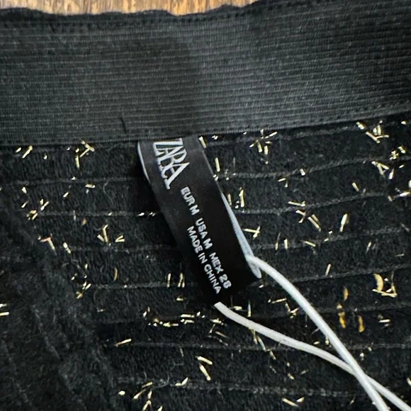 BNWT, Zara Black Knit Colorful Sequin Pencil Skirt, Size M - Picture 3 of 8